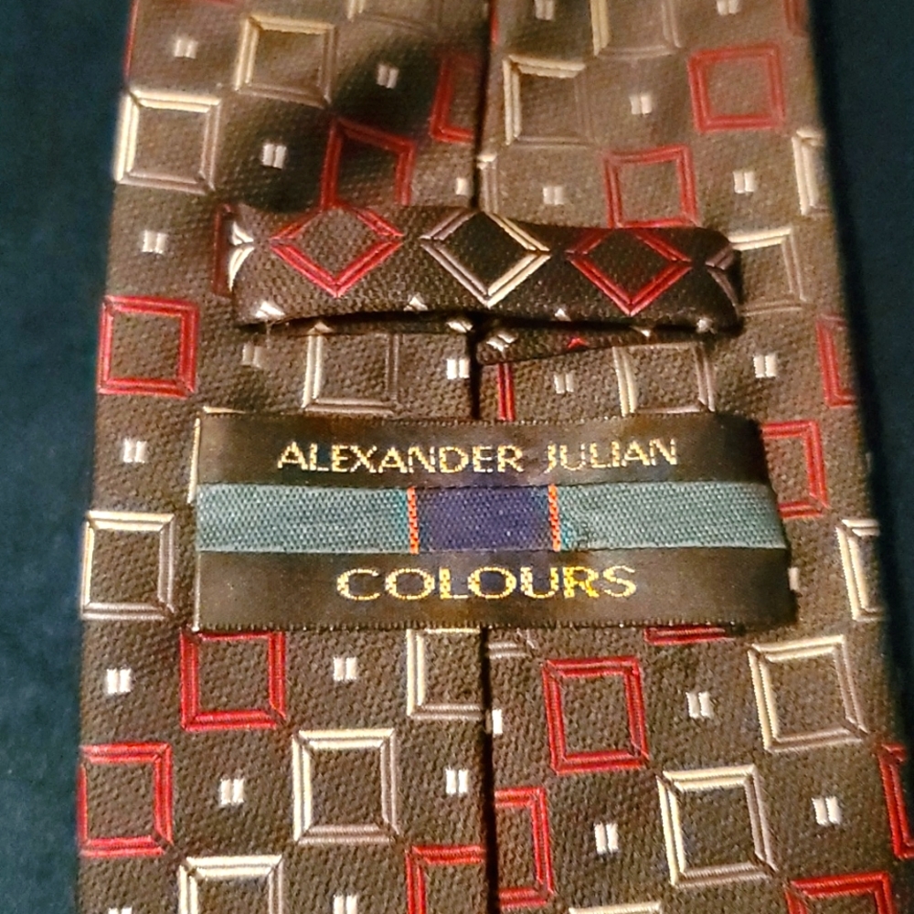 Alexander Julian Colors, Black, Red, BlCk, and Grey Necktie